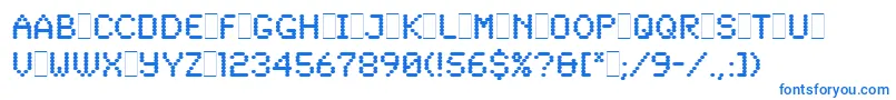 フォントSynchroLetPlain.1.0 – 白い背景に青い文字