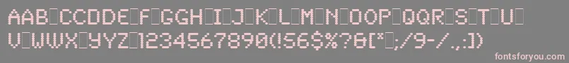 フォントSynchroLetPlain.1.0 – 灰色の背景にピンクのフォント