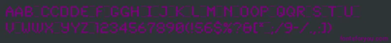 Czcionka SynchroLetPlain.1.0 – fioletowe czcionki na czarnym tle