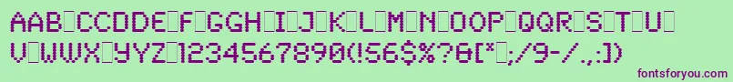 Шрифт SynchroLetPlain.1.0 – фиолетовые шрифты на зелёном фоне