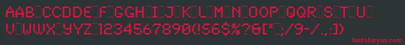 Шрифт SynchroLetPlain.1.0 – красные шрифты на чёрном фоне