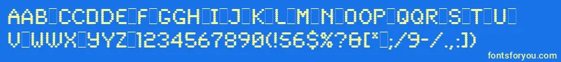 SynchroLetPlain.1.0 Font – Yellow Fonts on Blue Background