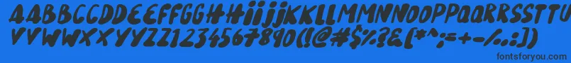 フォントSnowySkiesItalic – 黒い文字の青い背景