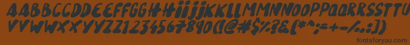 SnowySkiesItalic Font – Black Fonts on Brown Background