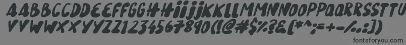 SnowySkiesItalic Font – Black Fonts on Gray Background