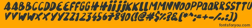 SnowySkiesItalic-Schriftart – Schwarze Schriften auf orangefarbenem Hintergrund