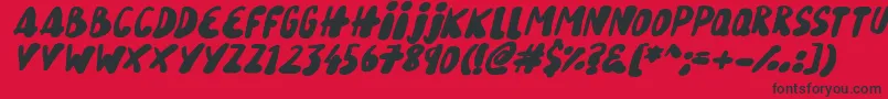 SnowySkiesItalic Font – Black Fonts on Red Background