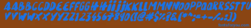 フォントSnowySkiesItalic – 茶色の背景に青い文字