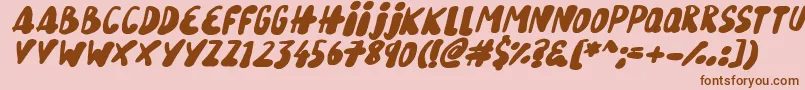 Шрифт SnowySkiesItalic – коричневые шрифты на розовом фоне