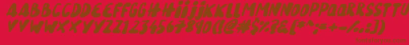 フォントSnowySkiesItalic – 赤い背景に茶色の文字
