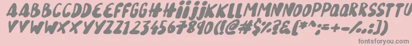 Шрифт SnowySkiesItalic – серые шрифты на розовом фоне