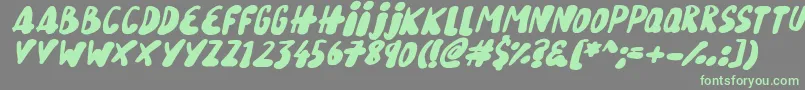 Шрифт SnowySkiesItalic – зелёные шрифты на сером фоне