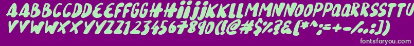 fuente SnowySkiesItalic – Fuentes Verdes Sobre Fondo Morado