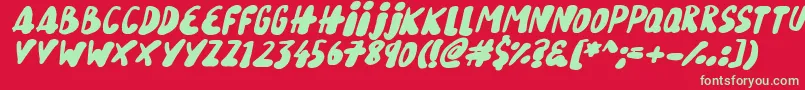 SnowySkiesItalic Font – Green Fonts on Red Background