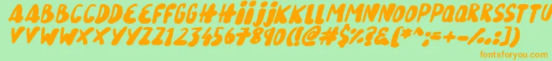 Police SnowySkiesItalic – polices orange sur fond vert