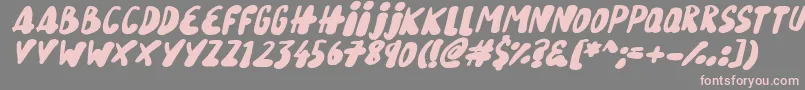 SnowySkiesItalic Font – Pink Fonts on Gray Background