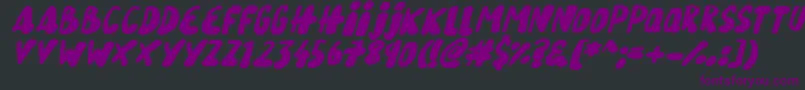 フォントSnowySkiesItalic – 黒い背景に紫のフォント