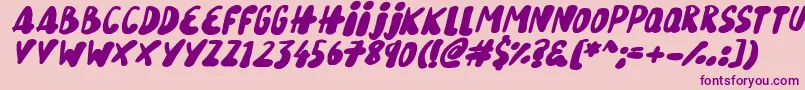 SnowySkiesItalic Font – Purple Fonts on Pink Background