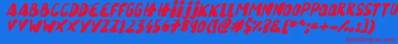 SnowySkiesItalic-fontti – punaiset fontit sinisellä taustalla