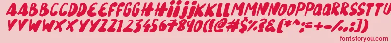 Шрифт SnowySkiesItalic – красные шрифты на розовом фоне
