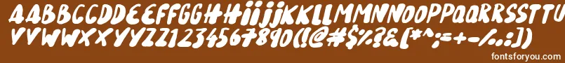 Czcionka SnowySkiesItalic – białe czcionki na brązowym tle