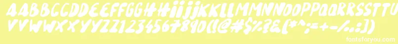 SnowySkiesItalic Font – White Fonts on Yellow Background