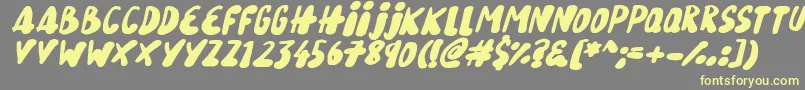 SnowySkiesItalic Font – Yellow Fonts on Gray Background