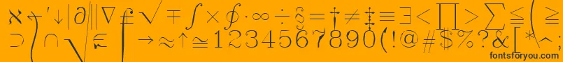 Symath Font – Black Fonts on Orange Background