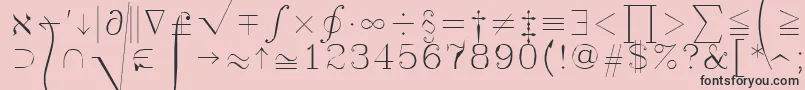 フォントSymath – ピンクの背景に黒い文字