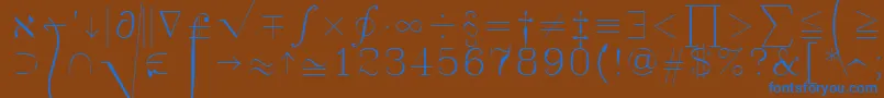 Czcionka Symath – niebieskie czcionki na brązowym tle