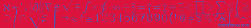 Symath-fontti – siniset fontit punaisella taustalla