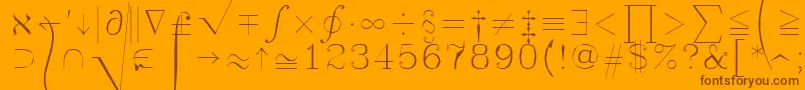 Czcionka Symath – brązowe czcionki na pomarańczowym tle