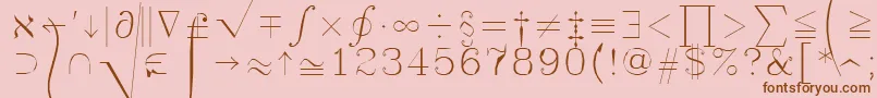 Symath Font – Brown Fonts on Pink Background