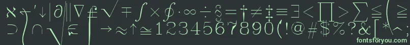 Symath Font – Green Fonts on Black Background