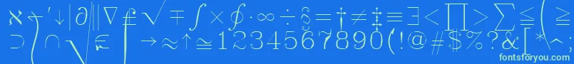 Symath-fontti – vihreät fontit sinisellä taustalla