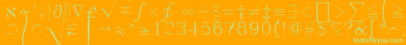 Symath Font – Green Fonts on Orange Background