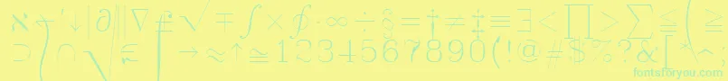 Symath Font – Green Fonts on Yellow Background