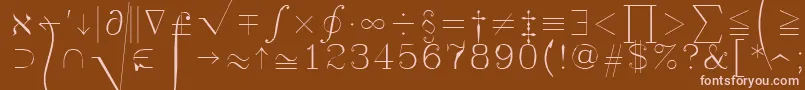 Czcionka Symath – różowe czcionki na brązowym tle