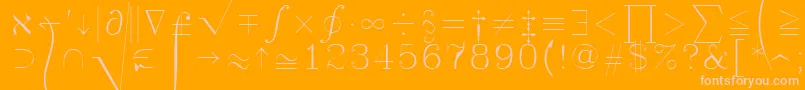 Fonte Symath – fontes rosa em um fundo laranja