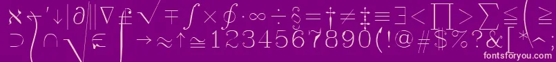 Symath Font – Pink Fonts on Purple Background
