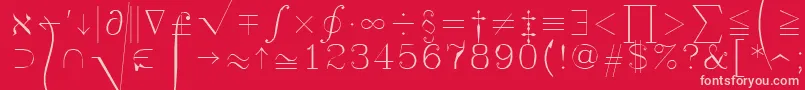 Symath Font – Pink Fonts on Red Background