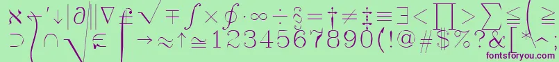 Symath Font – Purple Fonts on Green Background