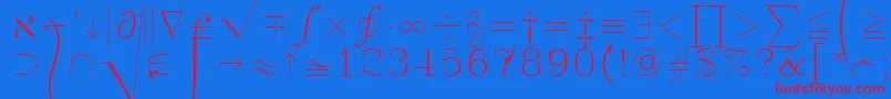 Symath-fontti – punaiset fontit sinisellä taustalla