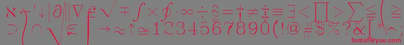 Lisätietoja Symath-fontista Symath-fontti – punaiset fontit harmaalla taustalla