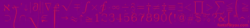 Symath Font – Red Fonts on Purple Background