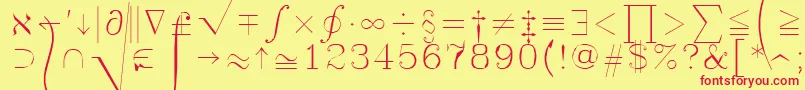 Шрифт Symath – красные шрифты на жёлтом фоне