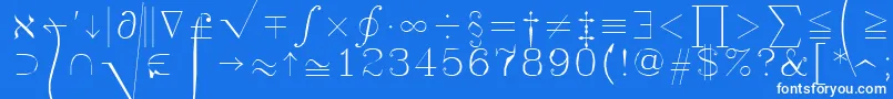Шрифт Symath – белые шрифты на синем фоне