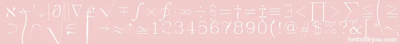 Шрифт Symath – белые шрифты на розовом фоне