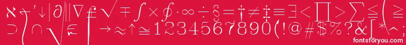Symath Font – White Fonts on Red Background