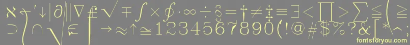 Fonte Symath – fontes amarelas em um fundo cinza